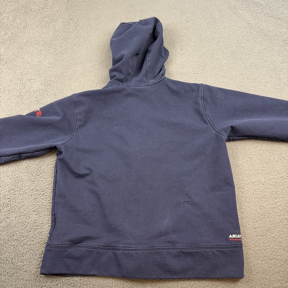 Ariat FR Hoodie Mens Large Navy Blue Flame Resistant Full Zip CAT 2 Workwear - Picture 9 of 12